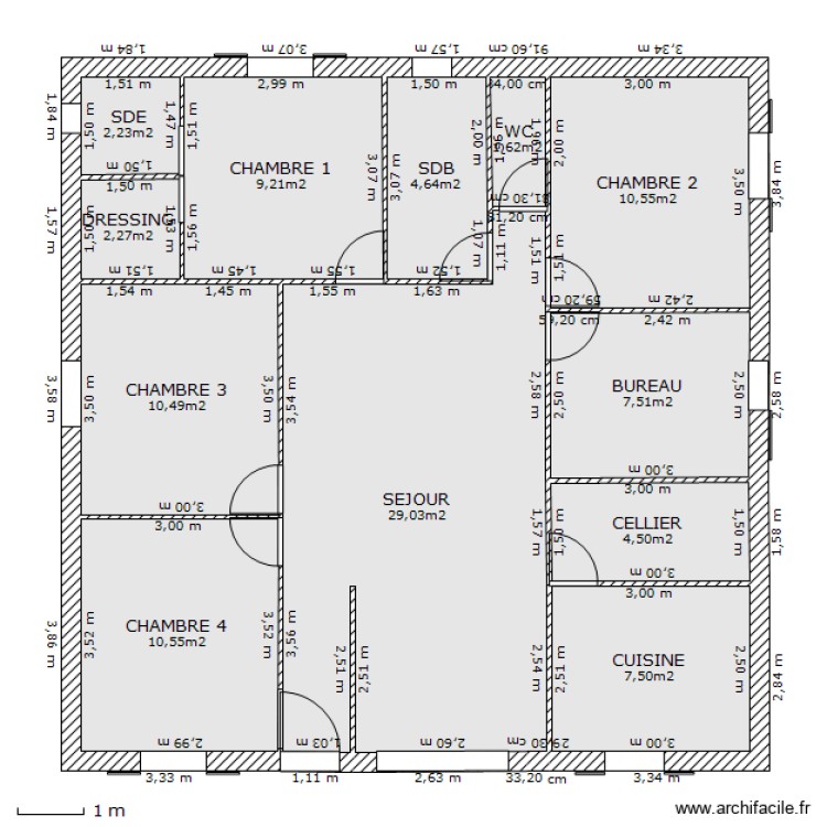100 M2. Plan de 0 pièce et 0 m2