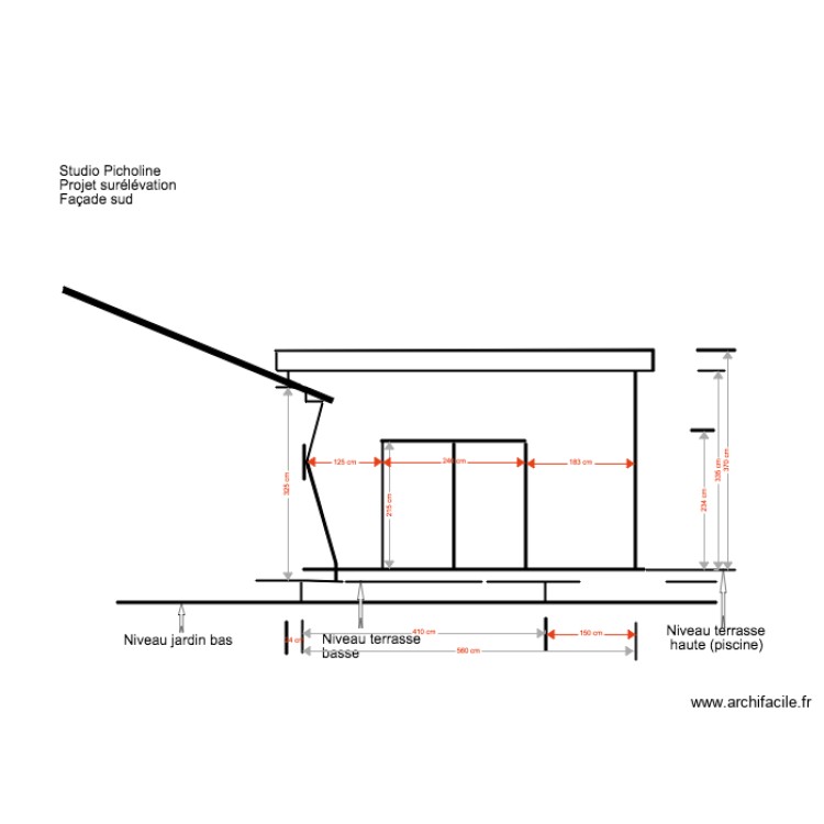 Studio Picholine Projet Fa&ccedil;ade Sud 02 18 5. Plan de 0 pièce et 0 m2