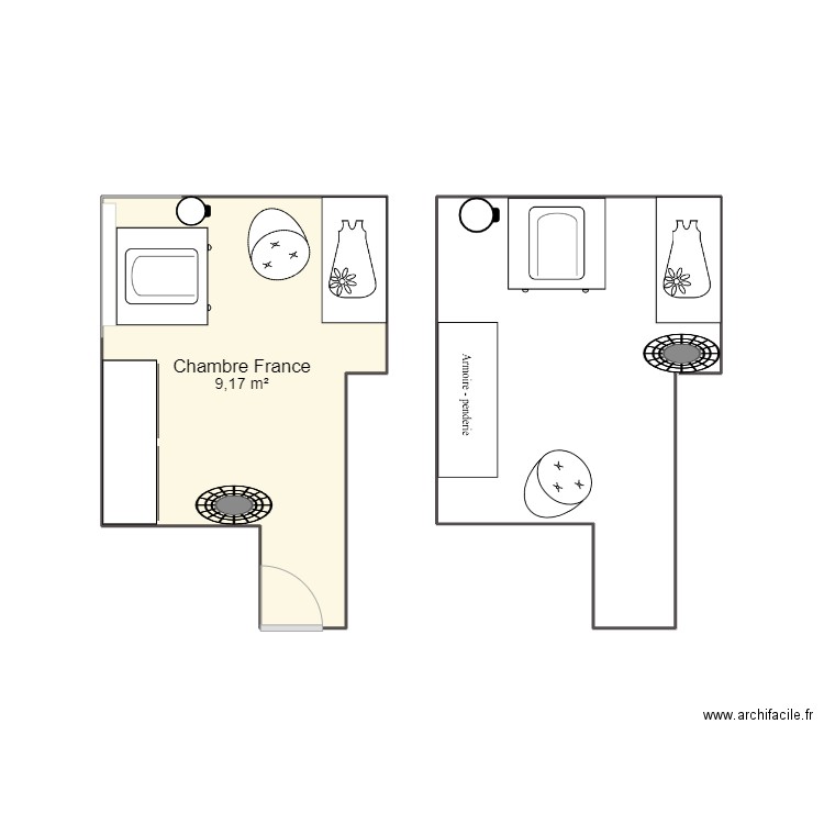 ChambreFrance... Plan de 1 pièce et 9 m2