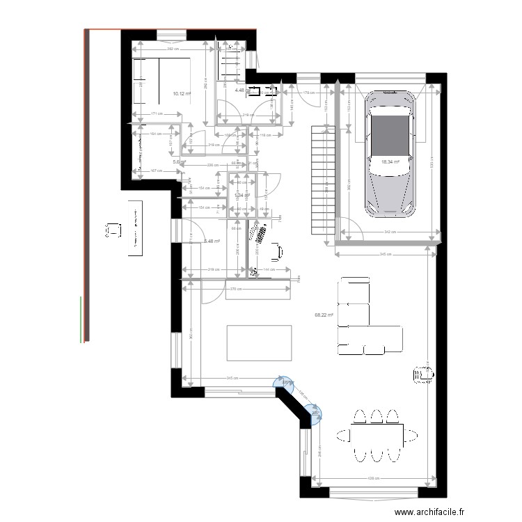 escalier entrée cuisine 40 cm. Plan de 0 pièce et 0 m2