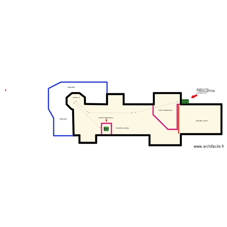 D2 Schéma explicatif maison. Plan de 1 pièce et 173 m2