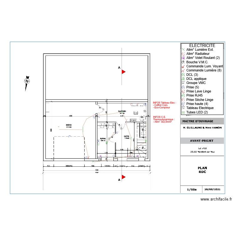 Hamon RDC Electricite. Plan de 0 pièce et 0 m2