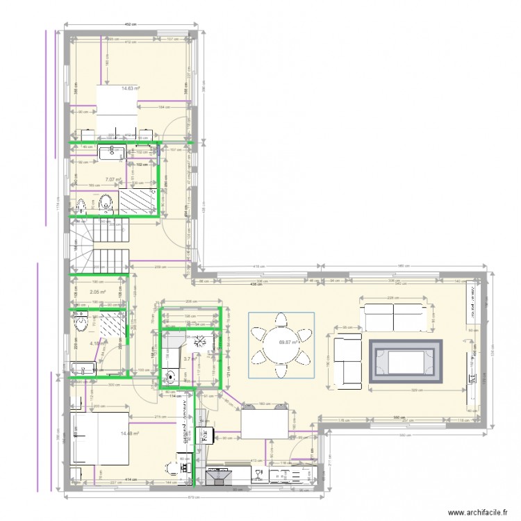 RDC Jacqueline aménagements maison. Plan de 0 pièce et 0 m2