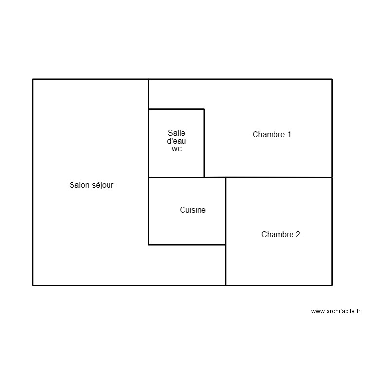 CONCARNEAU PHILIPPE. Plan de 3 pièces et 49 m2