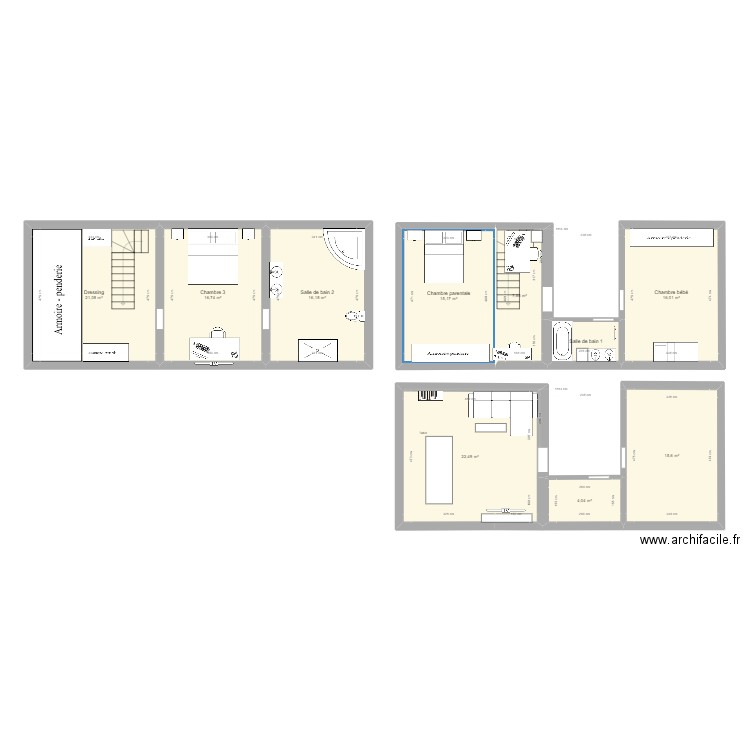 Maison. Plan de 10 pièces et 138 m2