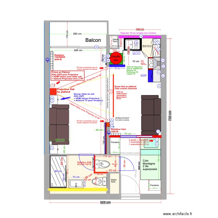 Appartement Biarritz. Plan de 4 pièces et 5 m2