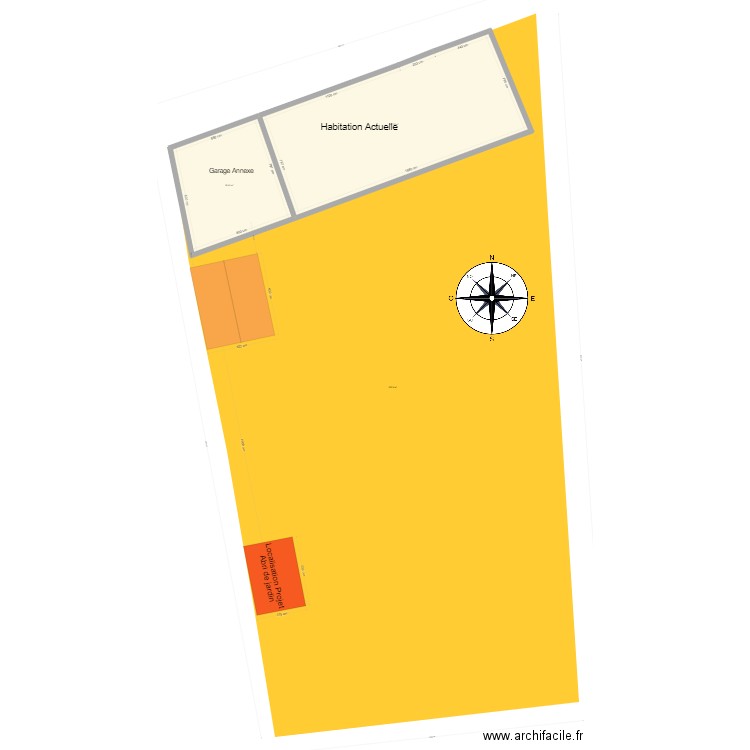 Implantation cadastre Projet abri bis. Plan de 0 pièce et 0 m2