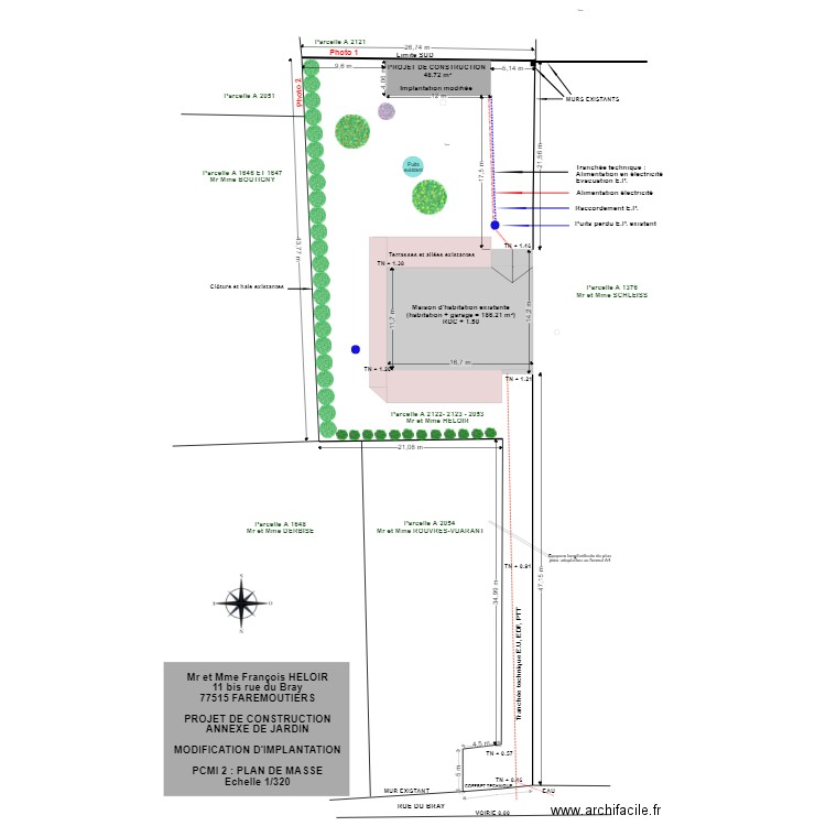 PCMI-2.1 : PLAN DE MASSE MODIFIE. Plan de 0 pièce et 0 m2