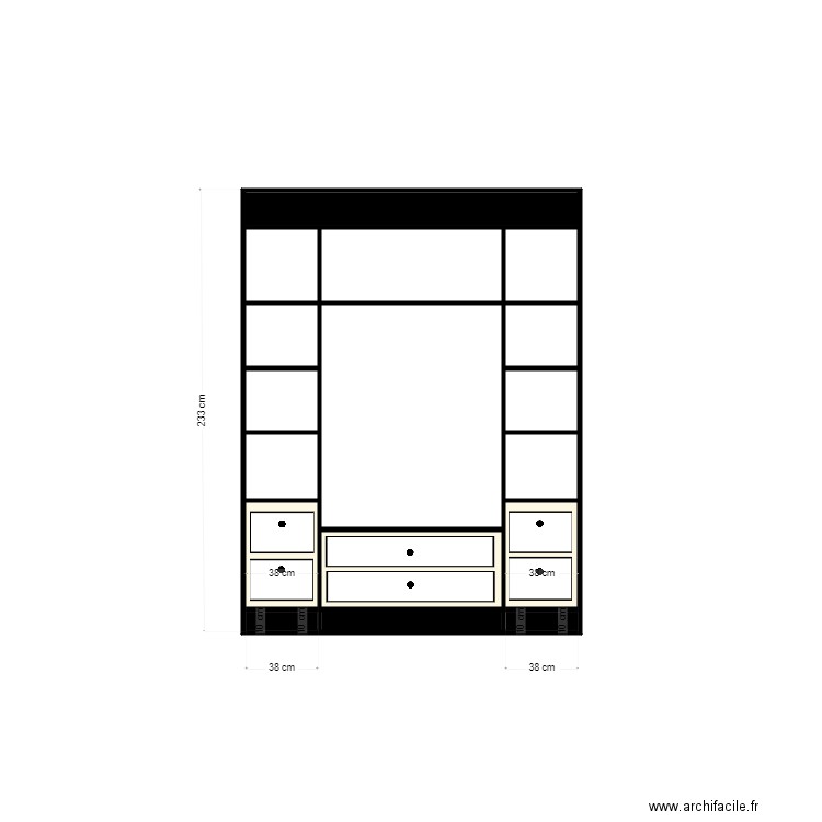 banc. Plan de 17 pièces et 4 m2