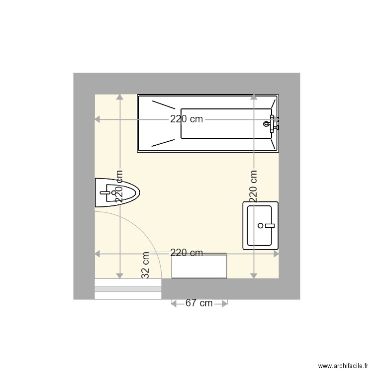 CROQUIS SDB HUMBLOT. Plan de 0 pièce et 0 m2