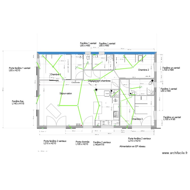 points lumineux et interrupteurs 1. Plan de 0 pièce et 0 m2