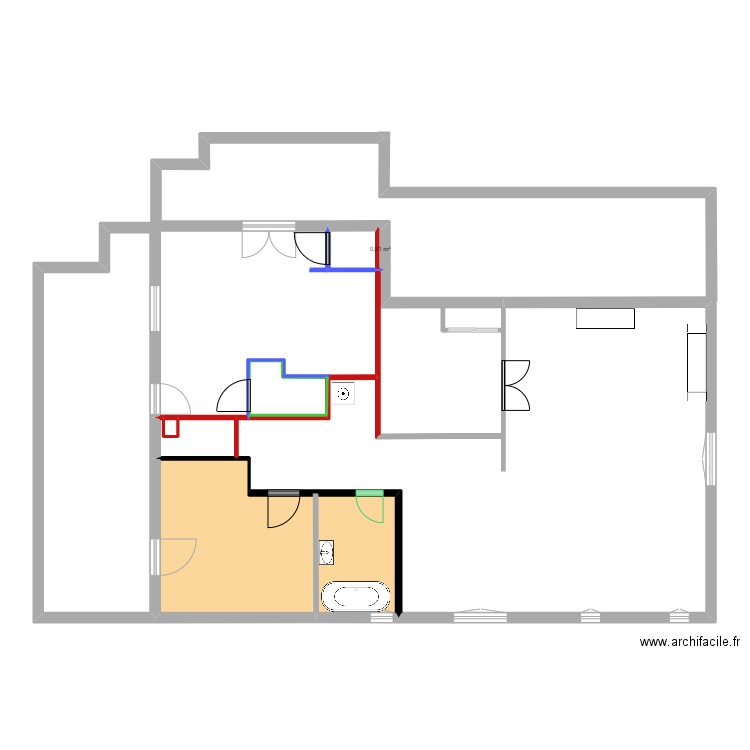                    Yvrac RDC PROJET terrasse . Plan de 8 pièces et 63 m2