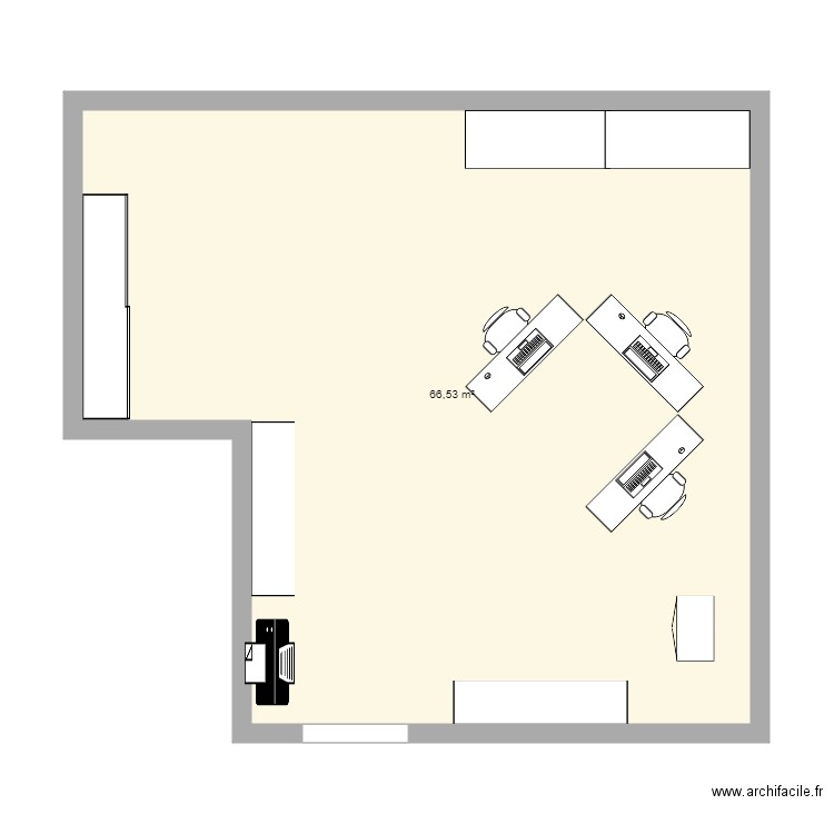 Tibo IT futur. Plan de 1 pièce et 67 m2