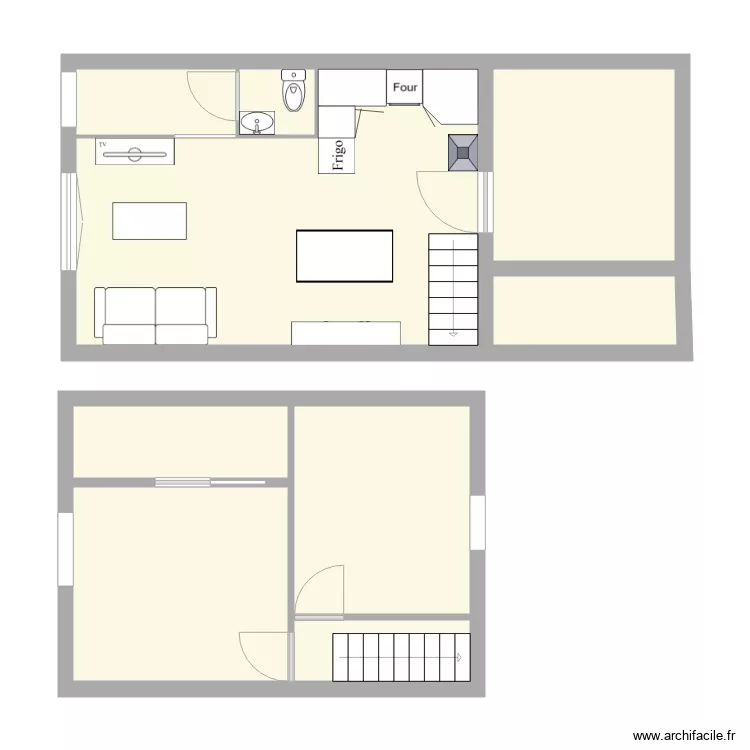 maison am&eacute;nag&eacute;. Plan de 