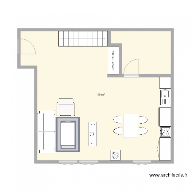 plan studio . Plan de 0 pièce et 0 m2