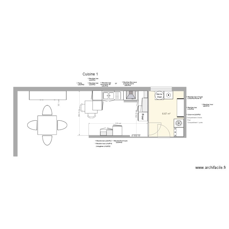 Le Goffic Aménagement Cuisine Archive 1. Plan de 0 pièce et 0 m2