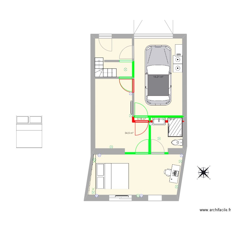 garage en suite parentale 5. Plan de 4 pièces et 49 m2