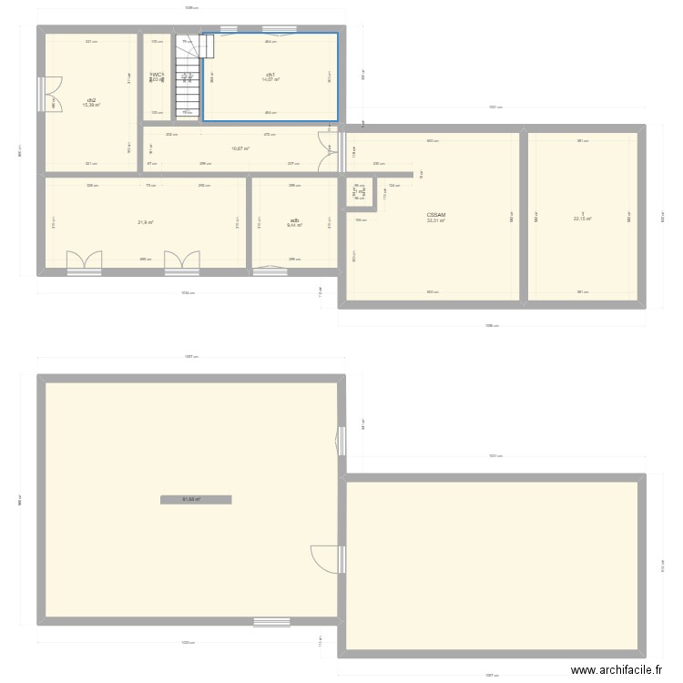 Plan diffèrent 1. Plan de 12 pièces et 274 m2