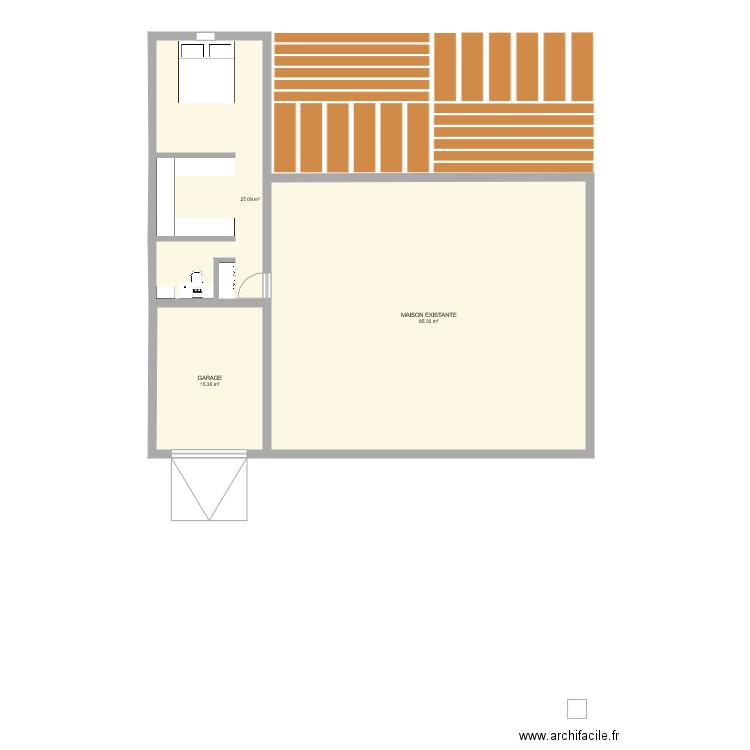 extension plus maison. Plan de 0 pièce et 0 m2