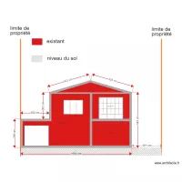 plan de la face avant c&ocirc;t&eacute; sud sans extension