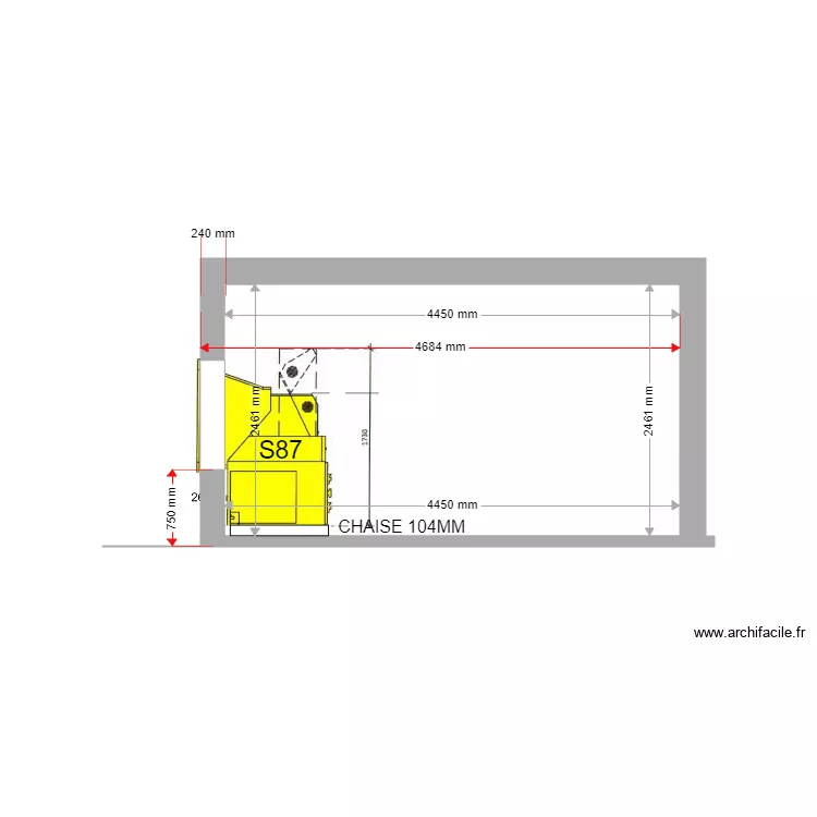 COUPE PROJET CALVI S87. Plan de 