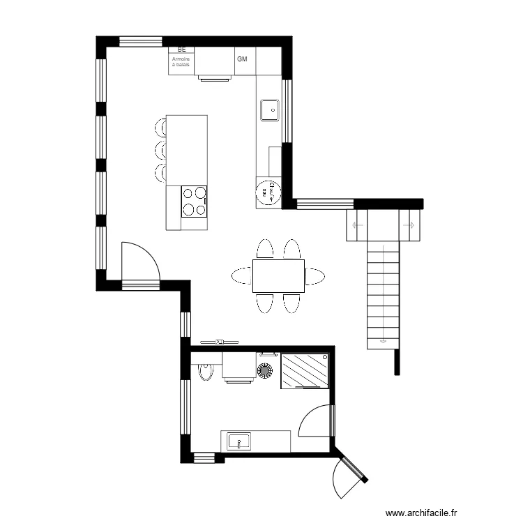 Chaumiere rdch vide. Plan de Chaumiere rdch vide. Plan de