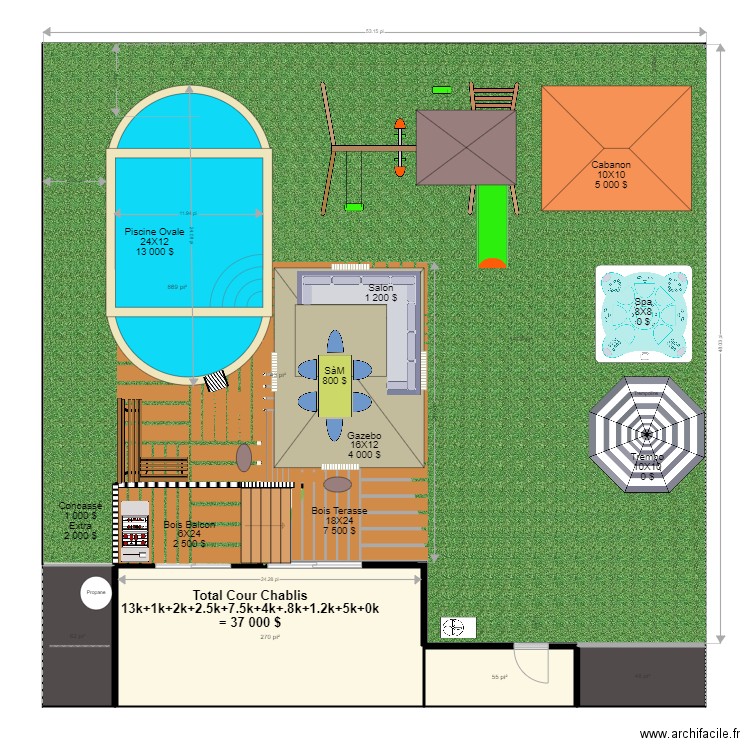 la cour30 b. Plan de 0 pièce et 0 m2