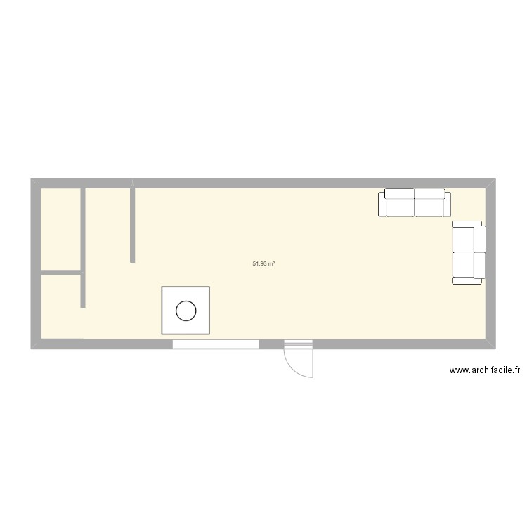 pbtest. Plan de 1 pièce et 52 m2