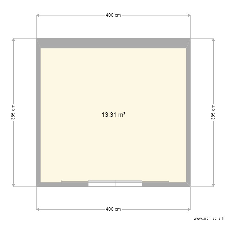 Abris jardin. Plan de 1 pièce et 13 m2