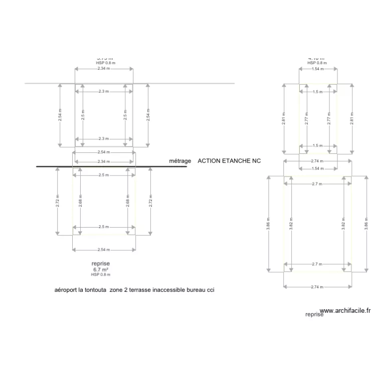 ZONE 2 TERRASSE BUREAU CCI LA TONTOUTA . Plan de 
