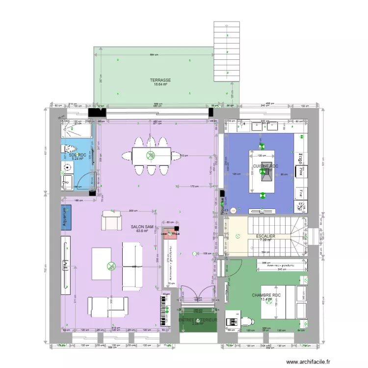 RDC AVEC isolation. Plan de 