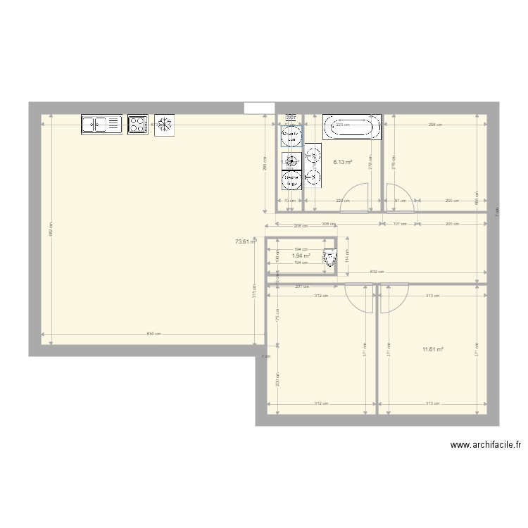 Figaret cloison 1. Plan de 0 pièce et 0 m2