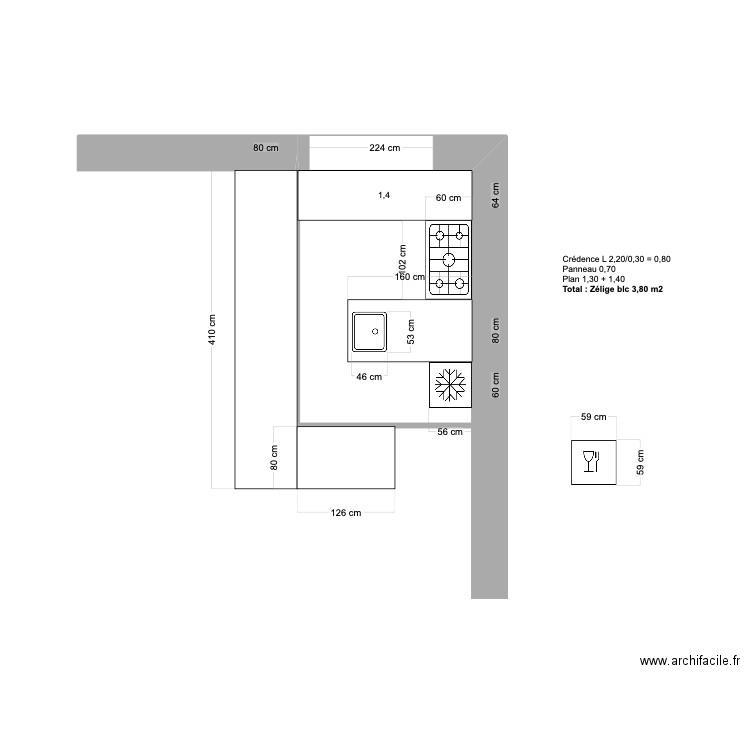 CUISINE OURIKA. Plan de 0 pièce et 0 m2