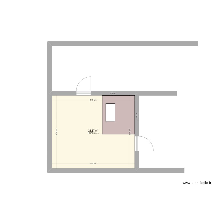 delarrard. Plan de 1 pièce et 23 m2