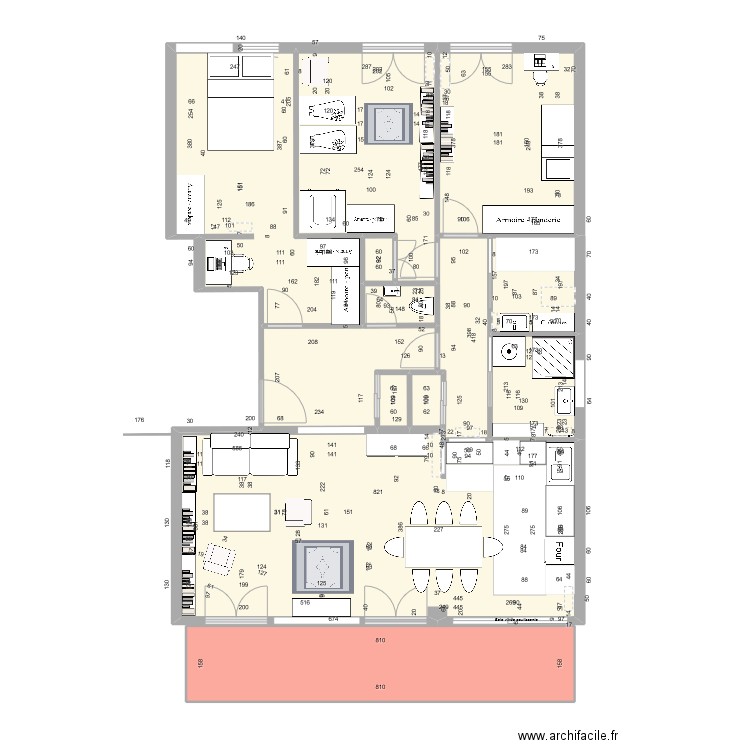 67-1 - Option 8. Plan de 13 pièces et 100 m2