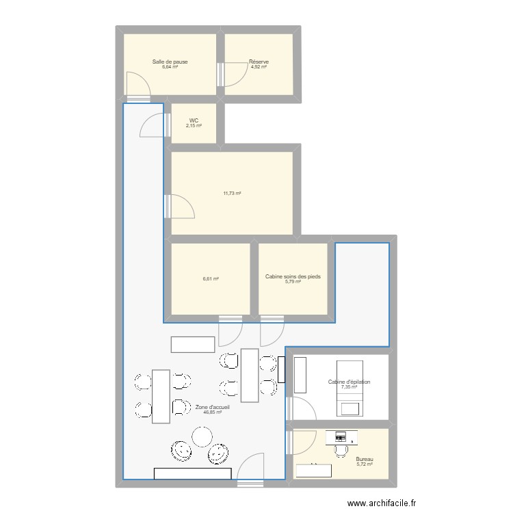 Plan le palais de la beauté. Plan de 0 pièce et 0 m2
