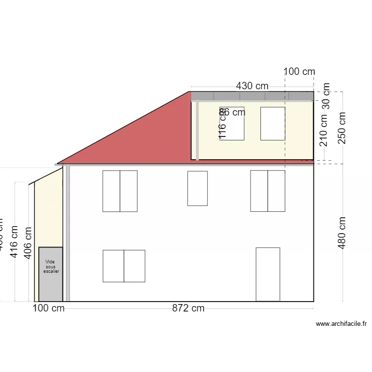 vue n&deg;1 projet&eacute; v2. Plan de 