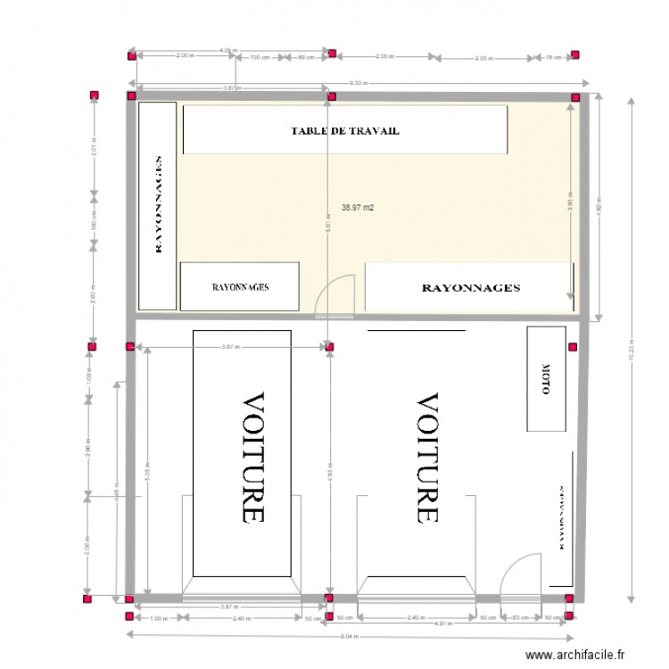 garage urbeis. Plan de 0 pièce et 0 m2