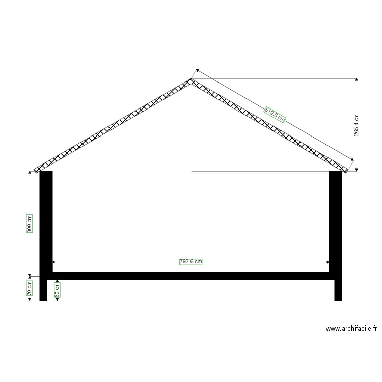 plan coupe petit pignon. Plan de 0 pièce et 0 m2