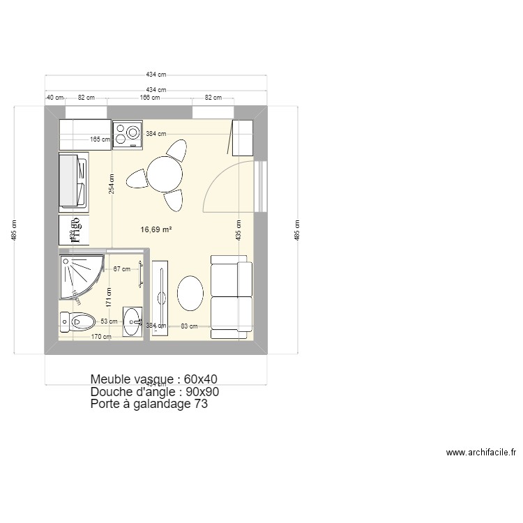Réhabilitation studio MAJ 29/09/2023. Plan de 0 pièce et 0 m2