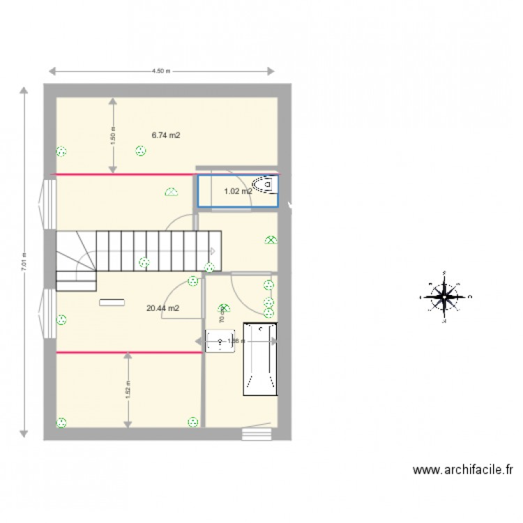 deuxième niveau escalier central et helicodal mezza IMPO. Plan de 0 pièce et 0 m2