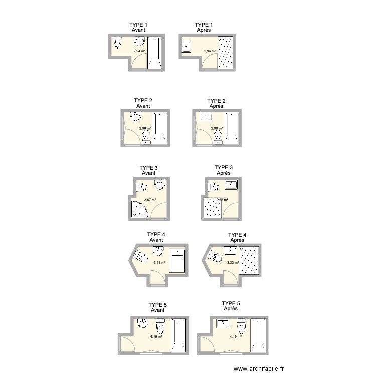 REGENCE. Plan de 10 pièces et 32 m2