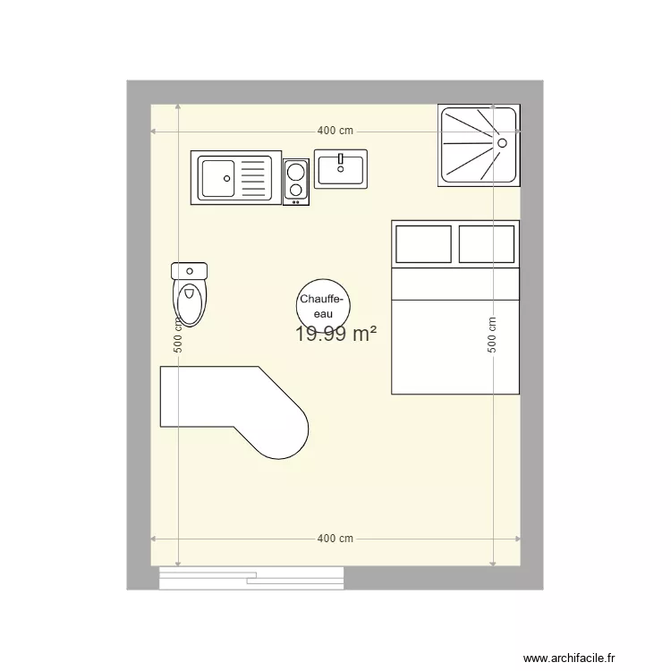 STUDIO20m2. Plan de 