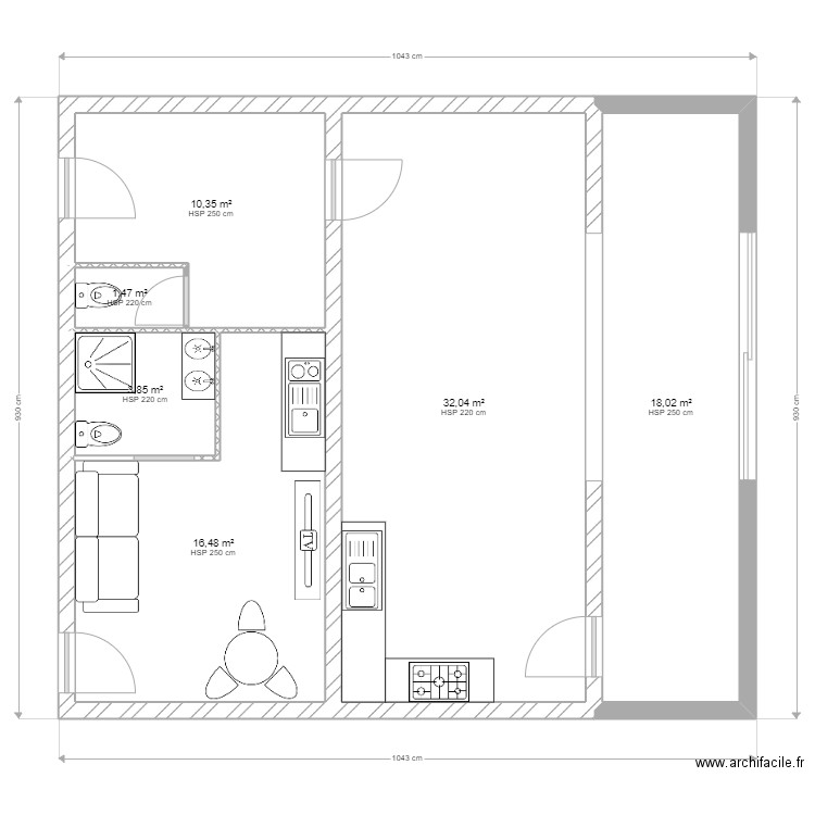 palomba. Plan de 6 pièces et 82 m2