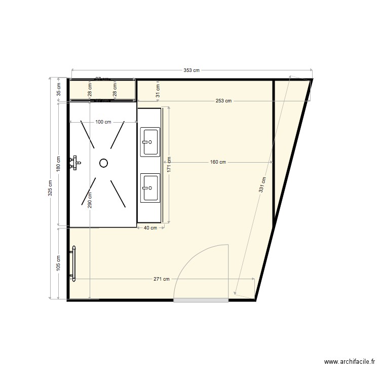 salle de bains filles. Plan de 0 pièce et 0 m2