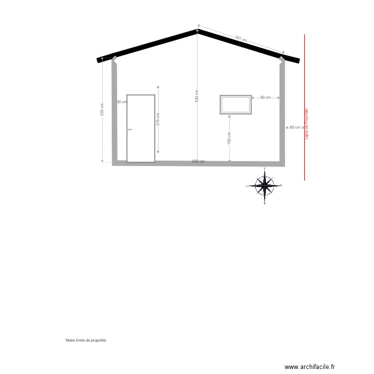 Façade SUD. Plan de 0 pièce et 0 m2