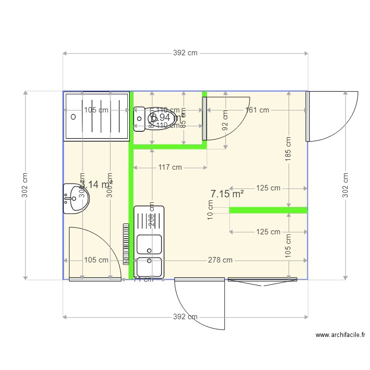 sdb MARIANNE . Plan de 0 pièce et 0 m2