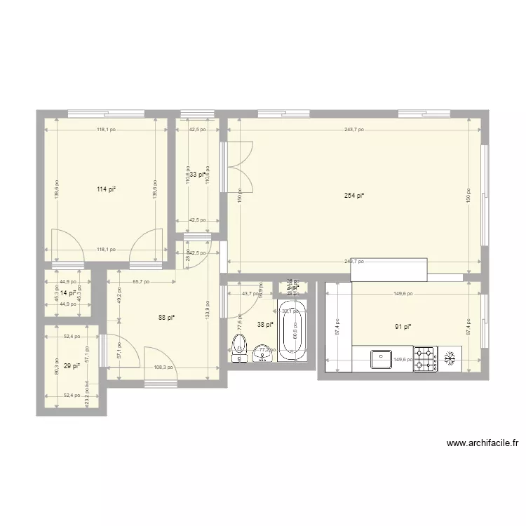 Queen Anne Template. Plan de 