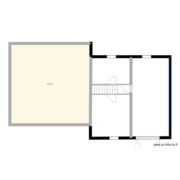 archifacile. Plan de 1 pièce et 64 m2