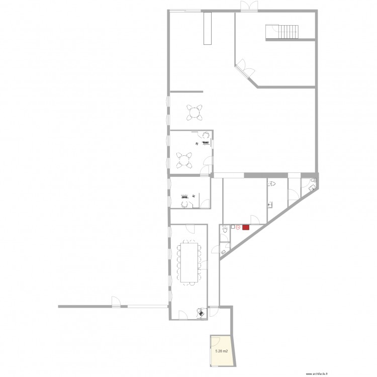 local 1 aménagement meublé sans hall. Plan de 0 pièce et 0 m2